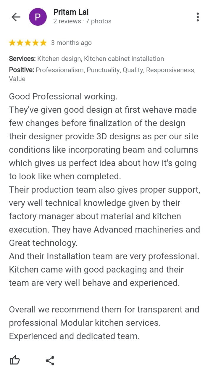 Modular Kitchen Customer Review